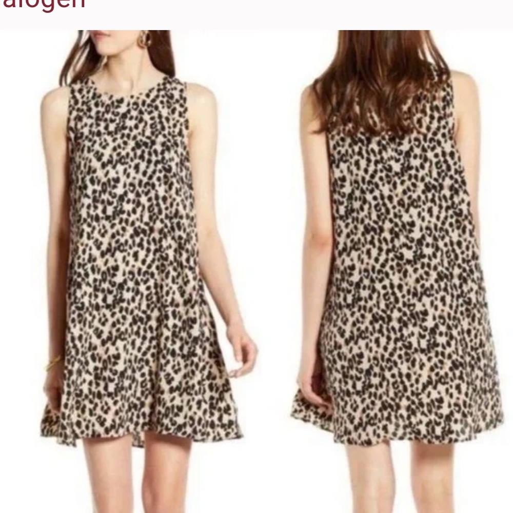 Halogen Leopard Print A Line Tank Dress